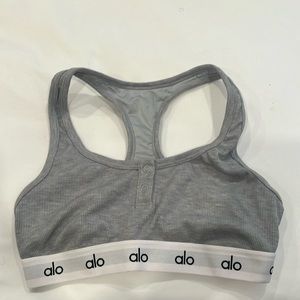 Alo grey sports bra, worn once, size small